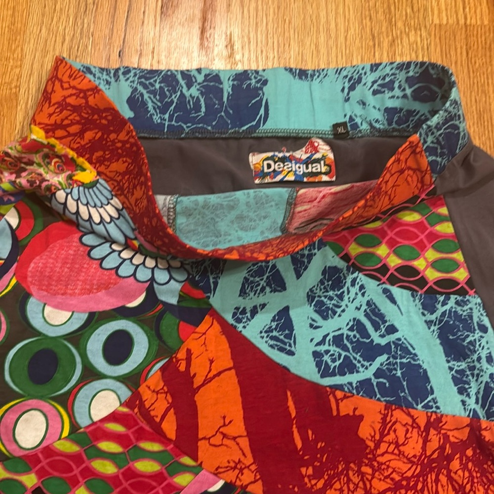 Desigual Multicolor A-Line Skirt sz XL - Picture 2 of 4